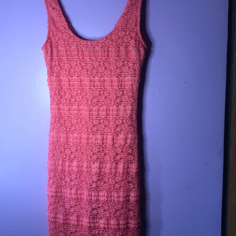 Form fitting flamingo pink dress
